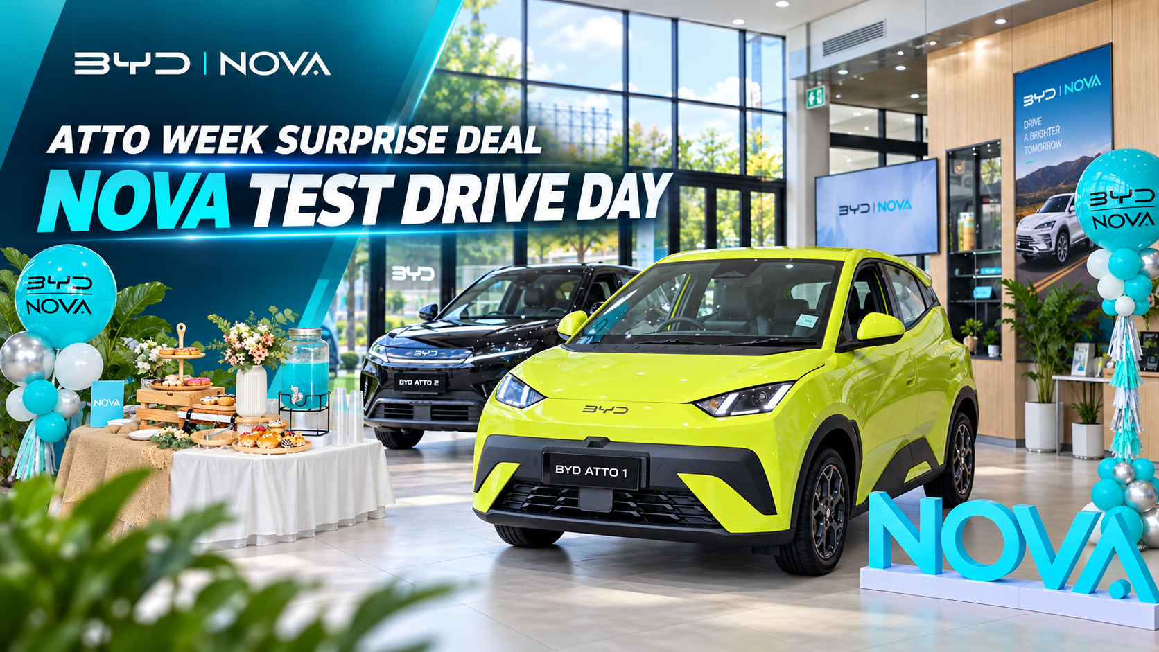 ATTO WEEK SURPRISE DEAL – NOVA TEST DRIVE DAY งานทดลองขับ BYD ATTO พร้อมโปรพิเศษที่ BYD NOVA