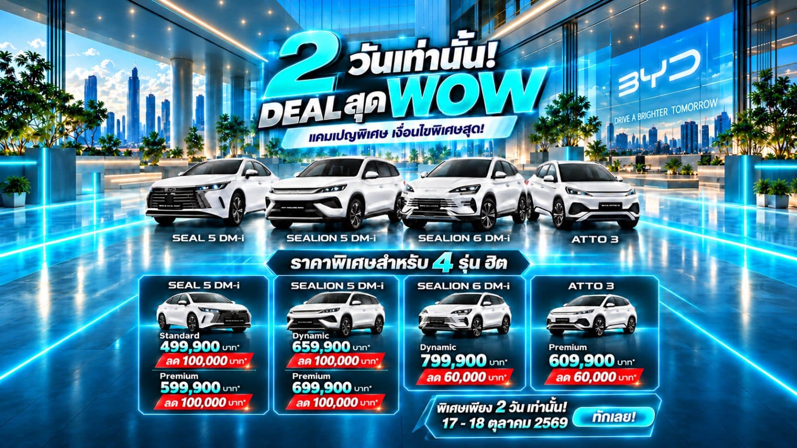 สรุปแคมเปญ DEAL สุด WOW 17–18 ตุลาคม 2569 ที่ BYD NOVA